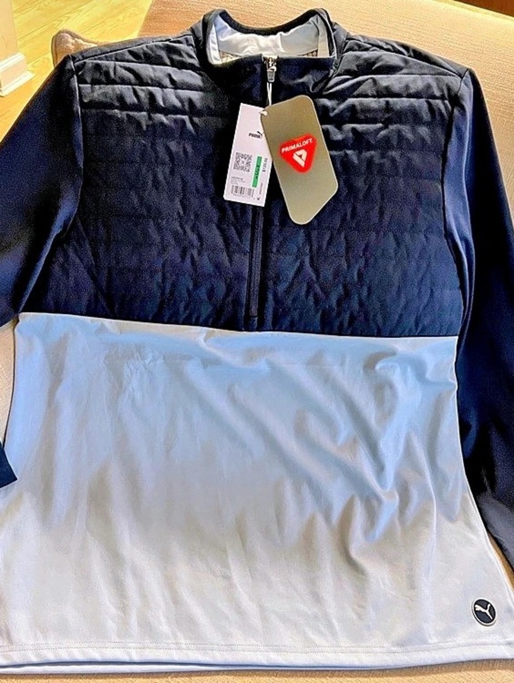 Puma Cloudspun Color Block Jacket Blue White Large NWT